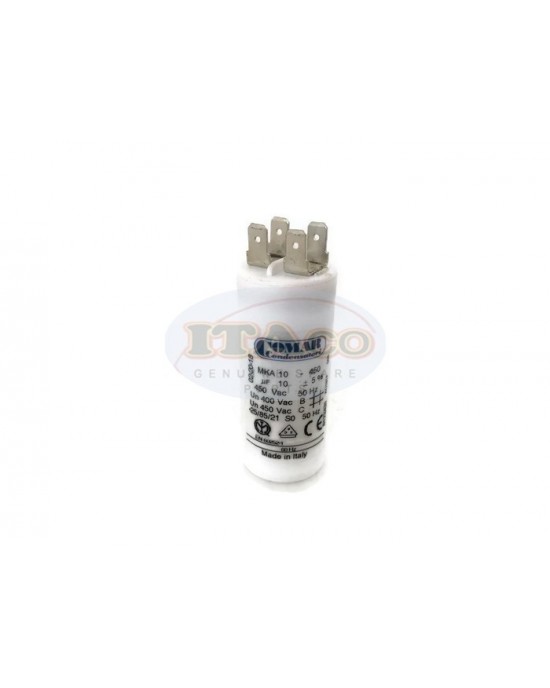 Made in Italy Motor Electrolytic Comar Condenser Capacitor Pin type MKA 10UF 450V 9.5 ~ 10.5UF