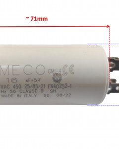 Made in Italy Motor Electrolytic Comar Condenser Capacitor 16 UF - 15.3UF ~ 16UF ~ 16.8UF 450V Vac