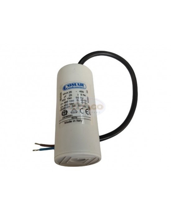 Made in Italy Motor Electrolytic Comar Condenser Capacitor Wire Type MKA 25 UF - 23.8UF ~ 25UF ~ 26.25UF 24uF 26uF 450V Vac