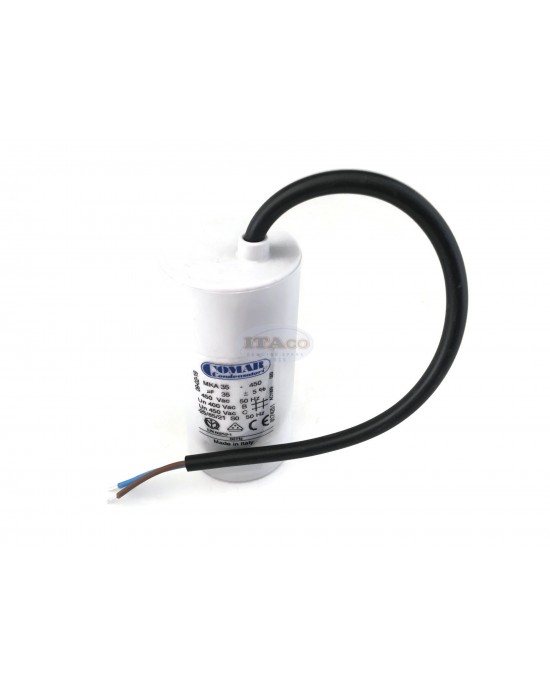 Made in Italy Motor Electrolytic Comar Condenser 35uF Capacitor Wire Type MK35uF 33.25UF ~ 36.75UF 34uF 36uF 450V Vac Made in Italy Motor Electrolytic Comar Condenser 35uF Capacitor Wire Type MK35uF 33.25UF ~ 36.75UF 34uF 36uF 450V Vac