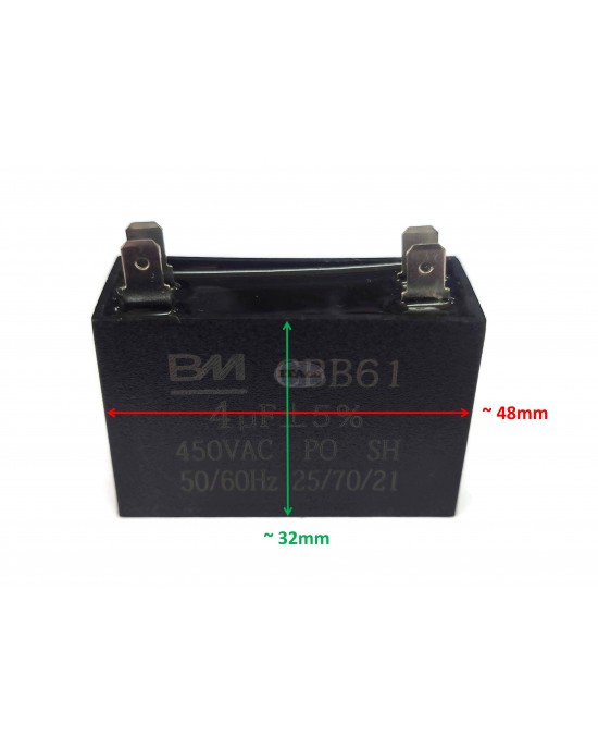 4uF Generator Motor Engine Capacitor 3.8uF 4.2uF CBB61 Condenser 50/60 Hz 350V 250V - 450V AC UL AVR 4uF Generator Motor Engine Capacitor 3.8uF 4.2uF CBB61 Condenser 50/60 Hz 350V 250V - 450V AC UL AVR