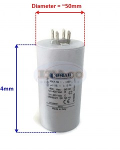 Made in Italy Motor Electrolytic Comar Condenser 55UF Capacitor MKA 55 UF - 52.3UF ~ 57.75UF 53UF 54UF 56UF 57UF 450V Vac