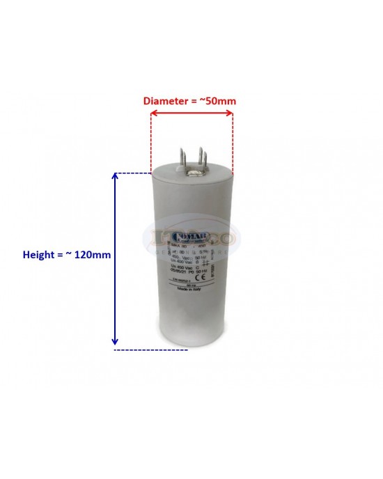 Made in Italy Motor Electrolytic Comar Capacitor Condenser 450V Vac MKA 76uF ~ 80UF ~ 84uF 77UF 78UF 79uF 81uF 82uF 83UF