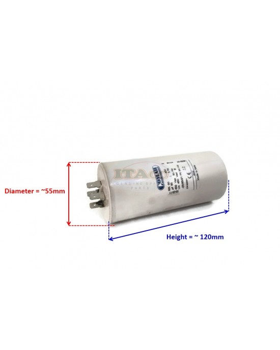 Made in Italy Motor Electrolytic Comar Condenser Capacitor MK 60UF 57UF 58UF 59UF 61UF 62UF 63UF 450V VAC Made in Italy Motor Electrolytic Comar Condenser Capacitor MK 60UF 57UF 58UF 59UF 61UF 62UF 63UF 450V VAC