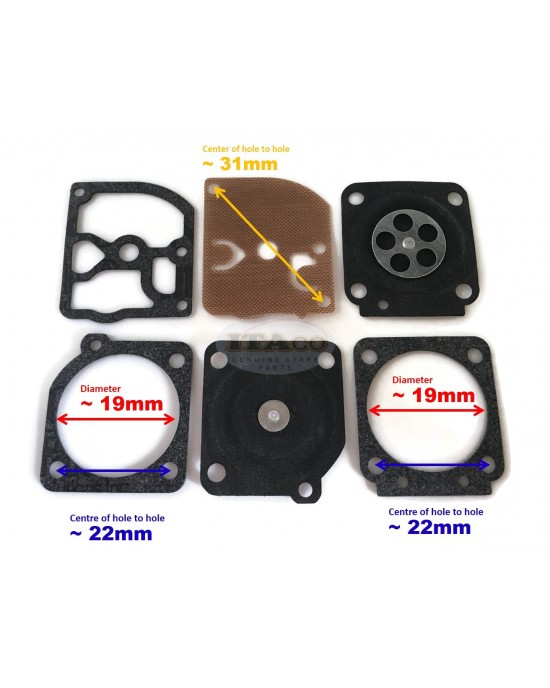 Diaphragm Carburetor Repair Kit Husqvarna 40 45 55 51 Saw 240 245 GND-33 RB-45 Zama C1Q-EL USA 18196 Diaphragm Carburetor Repair Kit Husqvarna 40 45 55 51 Saw 240 245 GND-33 RB-45 Zama C1Q-EL USA 18196