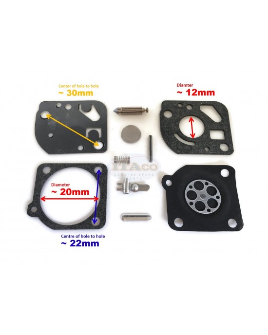 Carburetor Diaphram Rebuild Overhaul Kit Zama C1U-K16A GND-13 STIHL FR 135 LESCO LST 2100 Chainsaw 43-20-021 USA 18170