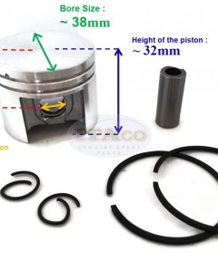 Piston Kit, Ring Set, Pin, Circlip 1130 030 2004 For STIHL 018 MS180 Chainsaw 38MM Motor Engine