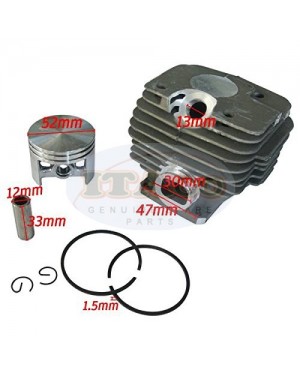 Cylinder Block Assy Piston Kit Ring Set replaces STIHL MS380 038 52mm 1119 020 1202 Chainsaw Engine