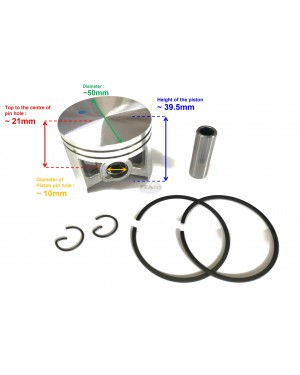 Piston Kit Ring Set, Pin Clip Assy 1128 030 2000 replaces STIHL 044 MS440 50MM 10MM Chainsaw Motor Engine