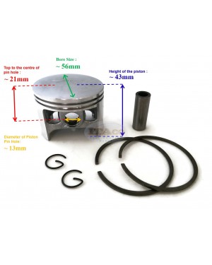 Piston Kit Ring Set Piston Pin Clip Kolben Set 1115 030 2003 For STIHL Magnum 045 056 Model 56MM Chainsaw Motor Engine