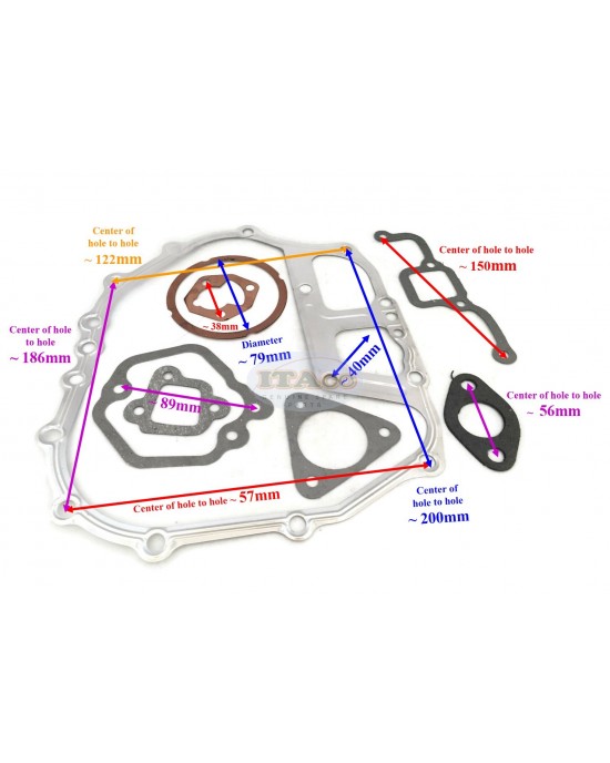 Gasket Set Kit w Head Gasket 714870-92600 for Yanmar L70 Chinese Diesel 178F 178FA 6HP Motor Engine