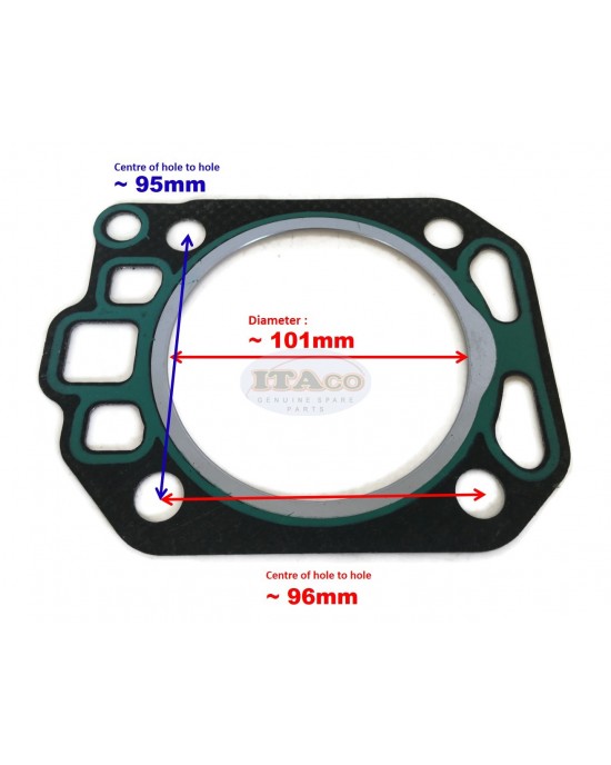 Cylinder Head Gasket Replaces Kubota Vikyno ER900 ER950 ET110 KND90 E9 Diesel Water-Cooled Engine