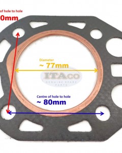 75MM bore size Cylinder Head Gasket Replaces Dongfeng R175 7HP 4 stroke Diesel Water-cooled small Engine 