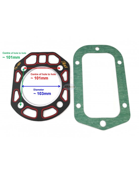 Cylinder Overhaul Head Gasket Set Kit 704800-01615 103954-01330 Replaces Yanmar TS180 Cylinder Water Cooled Forklift Tractor Diesel Engine