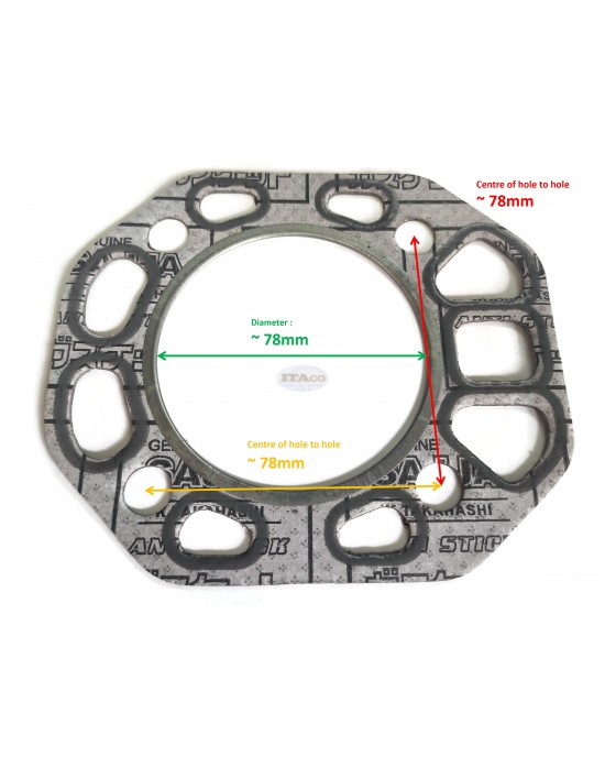 Cylinder Head Gasket 104200-01330 for Yanmar TS60 TS 60 75mm Cylinder Water Cooled Diesel Engine Cylinder Head Gasket 104200-01330 for Yanmar TS60 TS 60 75mm Cylinder Water Cooled Diesel Engine