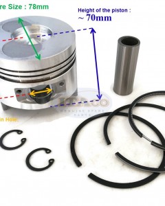 Chinese Diesel 178 178F F 7HP Engine Piston Kit Ring Set Pin Clip 6HP STD 78MM size Diesel Tractor Engine