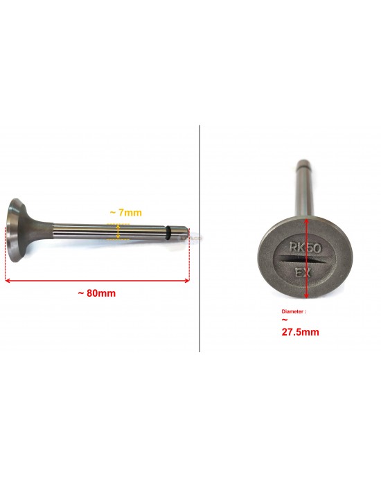 Exhaust Exh Valve 11131-1312-0 for Kubota Diesel Engine RK50 RK60 RK70 Forklift Tractor Engine Exhaust Exh Valve 11131-1312-0 for Kubota Diesel Engine RK50 RK60 RK70 Forklift Tractor Engine