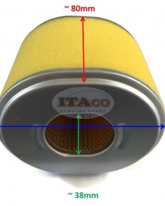 2 packs ITACO Air Filter Element Dual for Honda GX240 GX270 GX240K1 GX240U1 GX240UT1 GX240UT2 GX270U GX270UH GX270UT GX270UT2 Cyclone Style