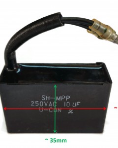 Original OEM Made in Japan Motor Condenser Condensator 10MF SX900 383-21000-08 compatible to Robin Subaru R600 R650 Motor Lawnmower Trimmer Generator Engine
