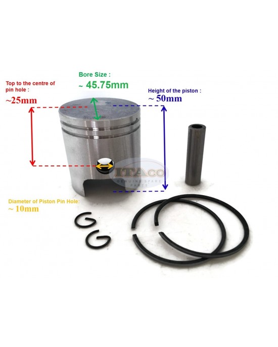 Piston Kit Ring Pin Assy Oversize 075 45.75MM for Yamaha ET650 ET950 Motor Engine Lawnmower Trimmer Generator