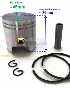 Piston Kit Ring Pin Assy STD 45MM for Yamaha ET650 ET950 Motor Engine Lawnmower Trimmer Generator