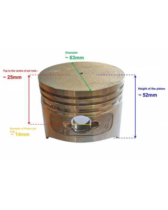 Original Made in Japan Piston 226-23401-03 226-23411-03 compatible for Robin Subaru EY15 EY15B V EY15-2 EY15-3 STD 63MM Lawnmower Trimmer Original Made in Japan Piston 226-23401-03 226-23411-03 compatible for Robin Subaru EY15 EY15B V EY15-2 EY15-3 STD 63MM Lawnmower Trimmer