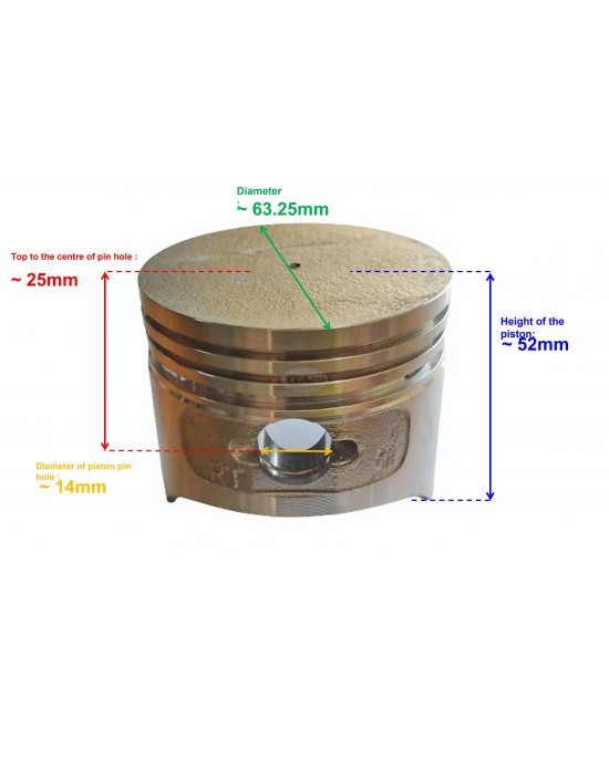 Genuine OEM Made in Japan Piston 226-23402-03 for Robin Subaru Motor EY15 OS 0.25 63.25MM Genuine OEM Made in Japan Piston 226-23402-03 for Robin Subaru Motor EY15 OS 0.25 63.25MM