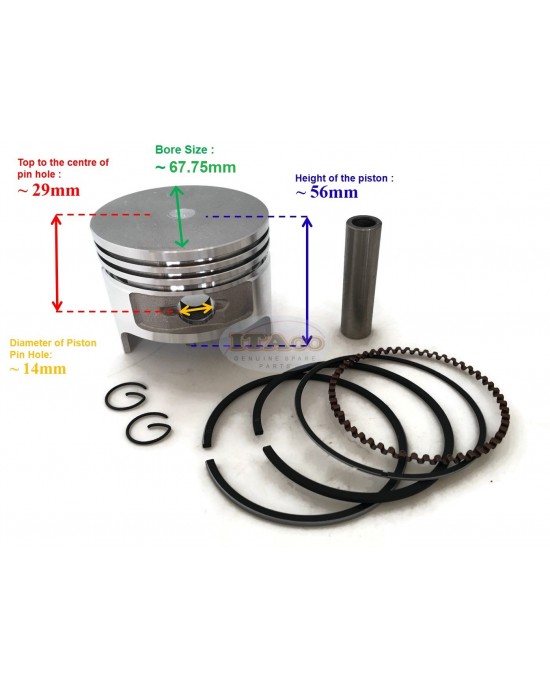 Piston Kit w Ring Set, Pin & Clip Assy Cylinder Parts for Robin EY20 EH18 5HP 67.75mm 4-Stroke Motor Tractor Water Pump Lawnmower Engine Piston Kit w Ring Set, Pin & Clip Assy Cylinder Parts for Robin EY20 EH18 5HP 67.75mm 4-Stroke Motor Tractor Water Pump Lawnmower Engine
