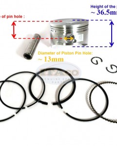 ITACO Piston Assy Kit Ring Set 13101-Z0D-000 13010-Z0D-003 for Honda GX100 3hp EU2000I EU20 56MM Lawnmower Trimmer Engine