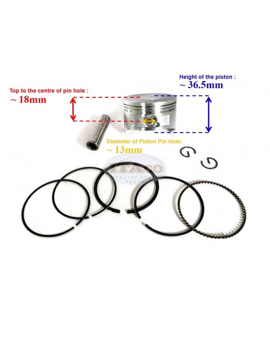 ITACO Piston Assy Kit Ring Set 13101-Z0D-000 13010-Z0D-003 for Honda GX100 3hp EU2000I EU20 56MM Lawnmower Trimmer Engine