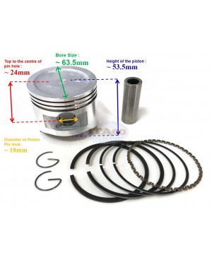 Piston Assy Ring Set 13101-ZE1-010 13010-ZE1-013 014 replaces Honda GX140 5HP 63MM Lawnmower Trimmer Engine