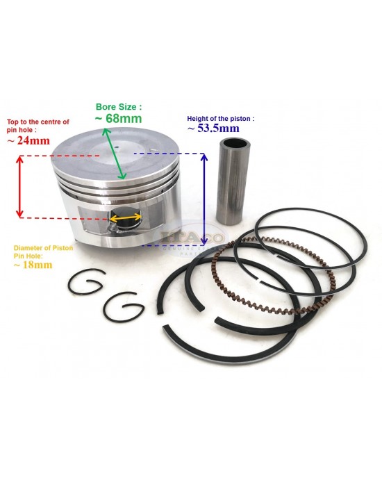 Piston Assy Kit Ring Set Assy For Honda Motor GX160 GXV160 5.5HP GX200 6.5HP Rings Engine size 68MM Lawnmowers Push Trimmers Pressure Washers