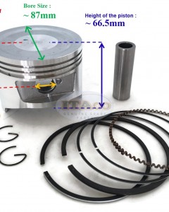 Piston Kit Ring Set Pin & Clip Assy 13101-ZF6-W00 for Honda GX390 GXV390 13hp 88MM Lawnmower Trimmer Motor Engine