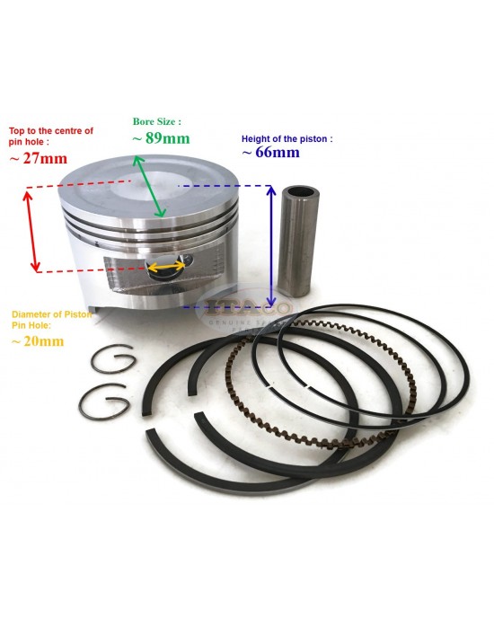 Piston Kit Assy Ring Set Pin Clip For Honda GX420 GX440 GX 420 440 90MM 16HP Chinese Trimmer Lawn Mower Motor Engine