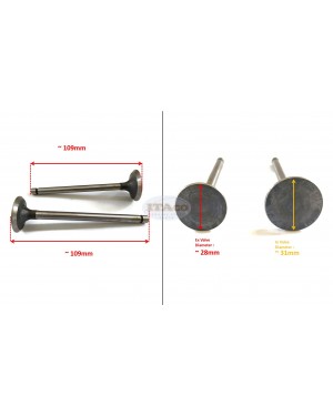 Exhaust Intake Suction Valve Set Robin Subaru Fiji EY25 EY27-2 W 7hp-7.5hp Lawnmower Motor Engine