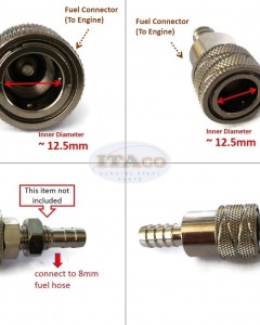 Boat Motor For Tohatsu Nissan Mercury Mercruiser Outboard 3B2-70250-0 1 M 22-8537361 5/16" Barb Fuel Line Connector 6-50HP Engine