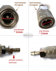 Boat Motor 65750-98505 65720-98521 65720-985L1 Fuel Connector + Male Plug Connector Nut for Suzuki Outboard DT 9.9hp - 85hp DF 2/4-stroke Engine