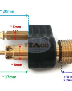 Boat Motor Male Tank Connector 1/4" NPT Fuel Fitting connect Tank Adaptor to Fuel Tank for Yamaha Marine Outboard 2/4-stroke Motor Engine