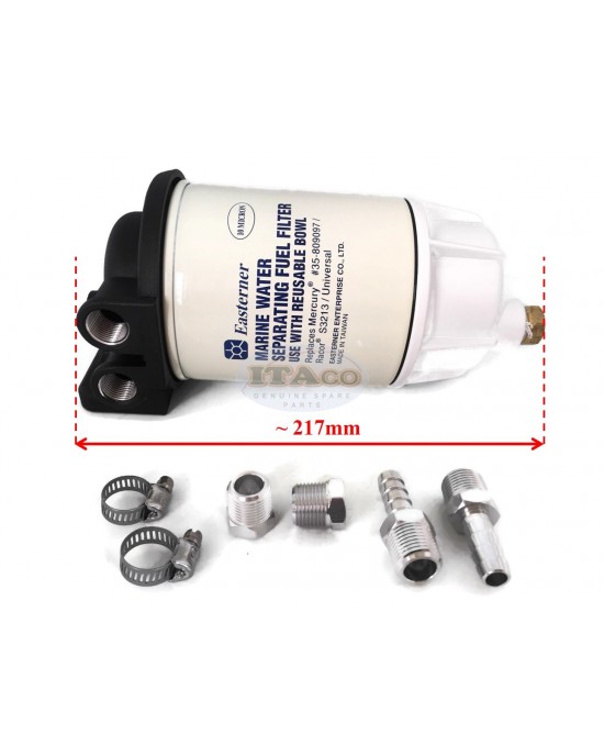 Portable Water Separating Fuel Filter w/ Reusable See-Through Bowl Drain Kit For Yamaha Marine Mercury Honda Suzuki Outboard Style Filter