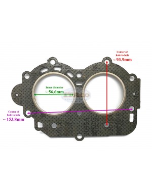 Boat Motor for 27-18937 6E7-11181-A1 A2 00 682-11181 Cylinder Head Gasket 1 for Yamaha Mercury Mercruiser Quicksilver Outboard 15HP 9.9HP 2-stroke before 1997 Engine