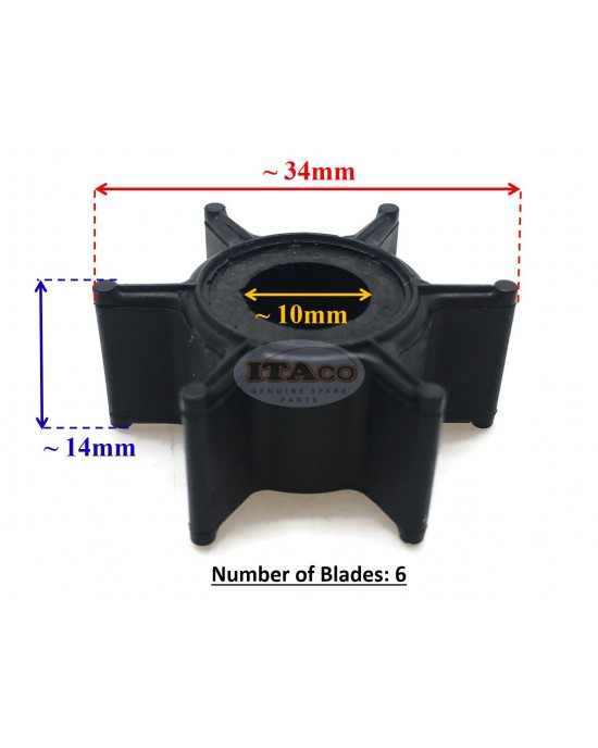 Boat Motor Water Pump Impeller 47-16154-3 18-3098 47 16154 3 161543 for Mercury Mariner 4hp 5hp 6hp Outboard Motors Tohatsu Nissan 369-65021-0 1 Boat Engine