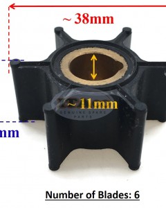 Boat Motor Water Pump Impeller 389576 0389576 18-3091 for Johnson Evinrude OMC BRP 4HP 4.5HP 5HP 6HP 8HP 2-Stroke Outboard Motor Engine