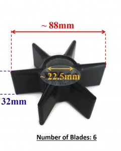 Boat Motor 47-430262Q02 18-3056 47-43026 47-43026T2 399289 19210-ZW1-003 18-3056 Water Pump Impeller for Mercury Mariner/Honda / Johnson Evinrude 40hp - 250hp Outboard Motors Engine