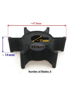 Boat Outboard 47-80395M 18-3072 Boat Engine Water Pump Impeller for Mercury Mercruiser Quicksilver 2HP 2A 2B for Yamaha 646-44352-01 00