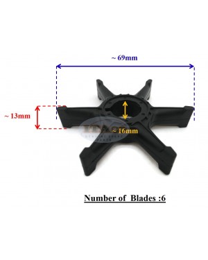 Boat Outboard Water Pump Impeller for Yamaha 25HP 30HP Outboard Motor 689-44352-02 689-44352-02-00 689-44352-03 689-44352-00-00 / Mercury Mariner Outboard 47-81604M 47-84797M 47-89890 Sierra 18-3067