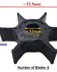 Boat Water Pump Impeller 68T-44352-00 18-8910 for Yamaha 4 Stroke 6HP 8HP 9.9HP Outboard Motors
