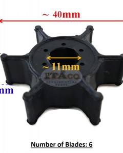 Boat Motor 6E0-44352-00 Water Pump Impeller for Yamaha Outboard 4HP 5HP 6HP 18-3073 Mercury 47-96305M Boat Engine