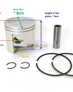Boat Motor 66T-11631 40HP E40 40X Piston Assy Ring Set for Yamaha Marine Outboard 80MM STD Engine