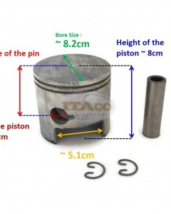 Boat Motor Piston w/Pin Circlip 696-11631-00 95 96 97 For Yamaha Outboard E 48HP - 90HP 82MM Marine Engine