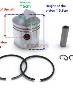 Boat Motor 6G1-11631-00-98 Piston Assy Ring Set 50mm STD For Yamaha Outboard 6HP 8HP 2-stroke bore 50MM Motor Engine